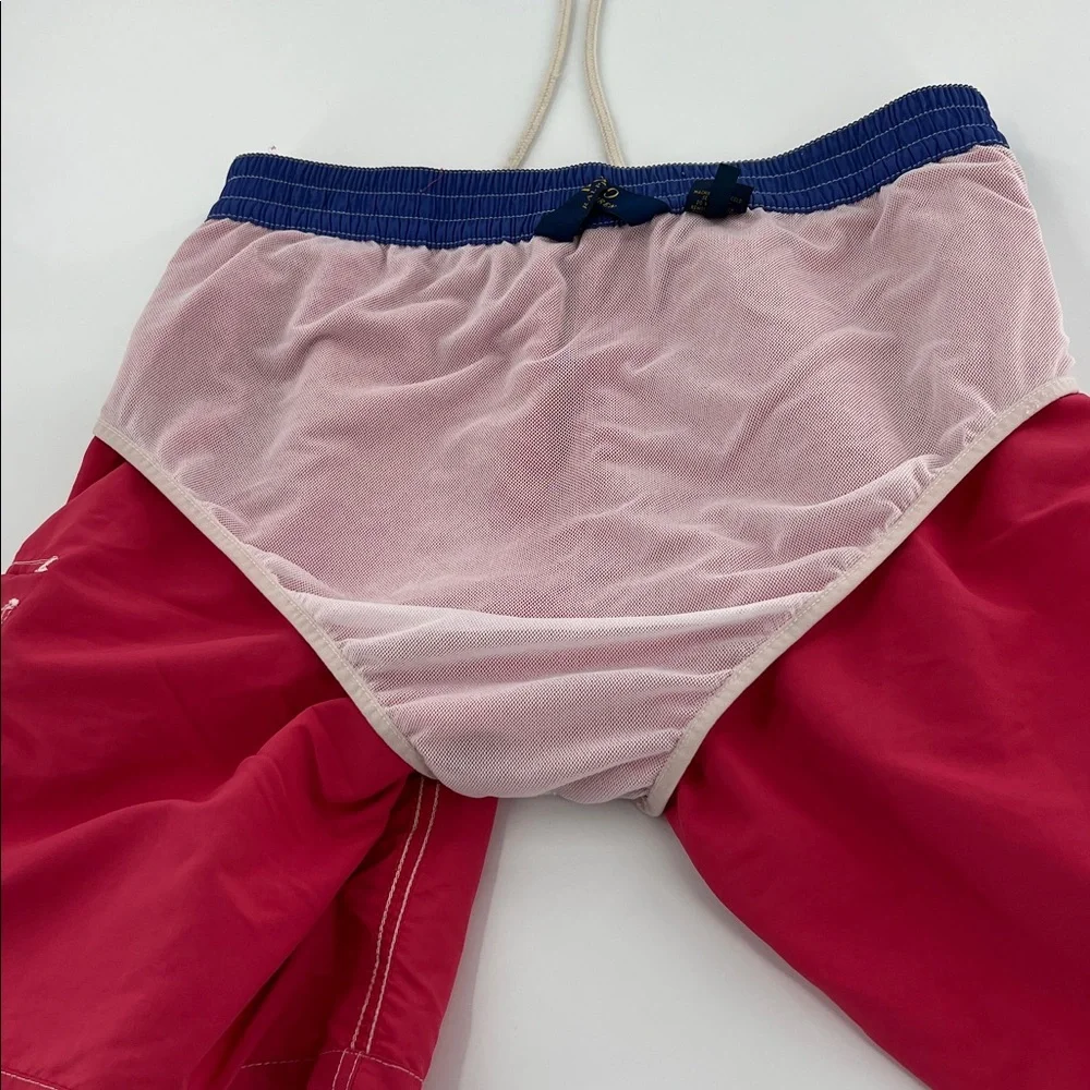Polo by Ralph Lauren Men's Coral Swim Shorts activewear beach pool‎ nylon S